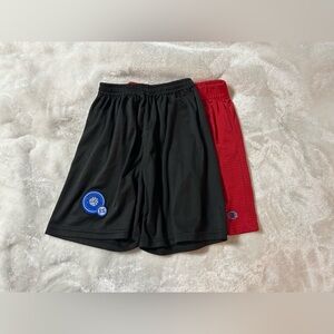 2 boys black red athletic basketball shorts size small 7